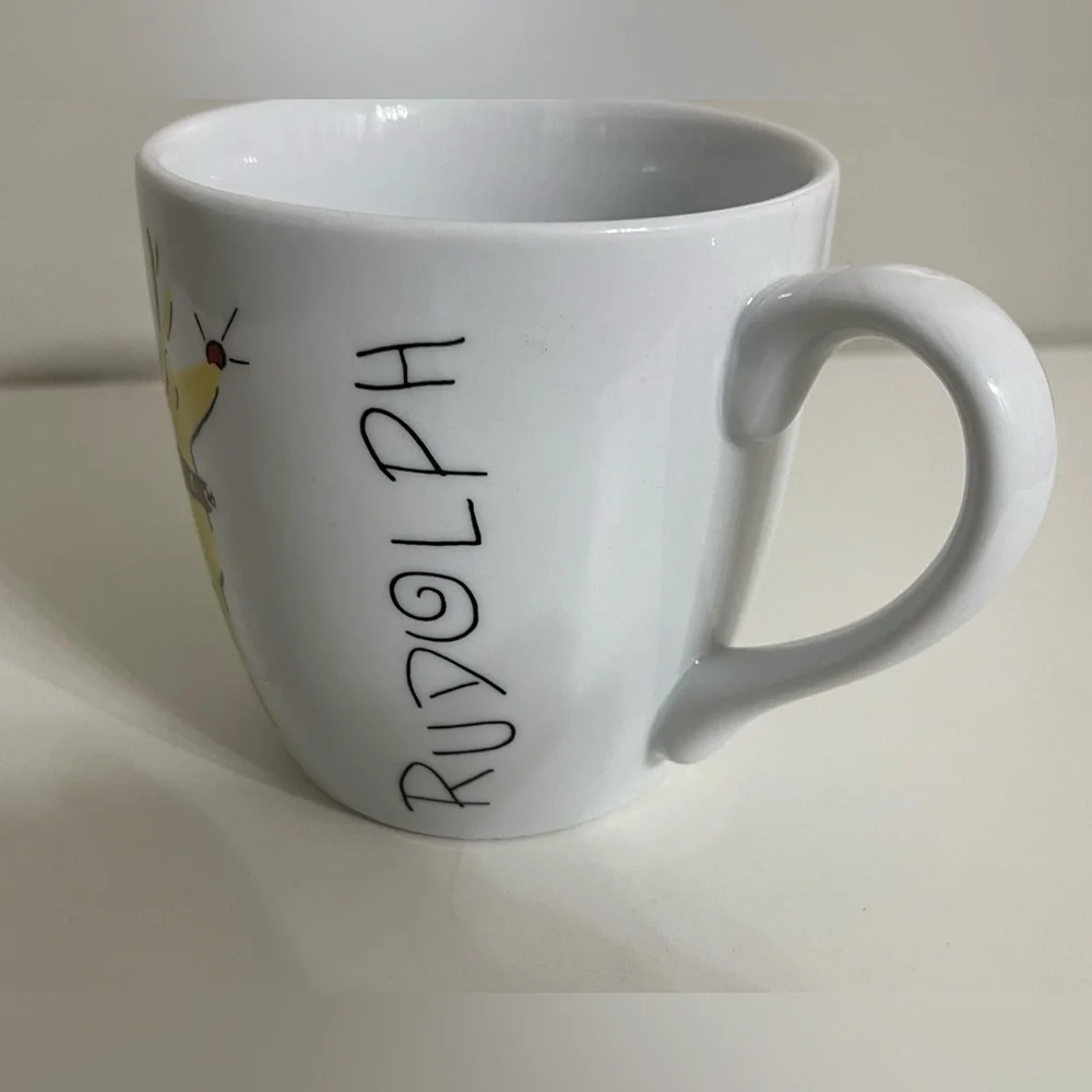 Retired‎ Pottery Barn Rudolph White and Yellow Mug